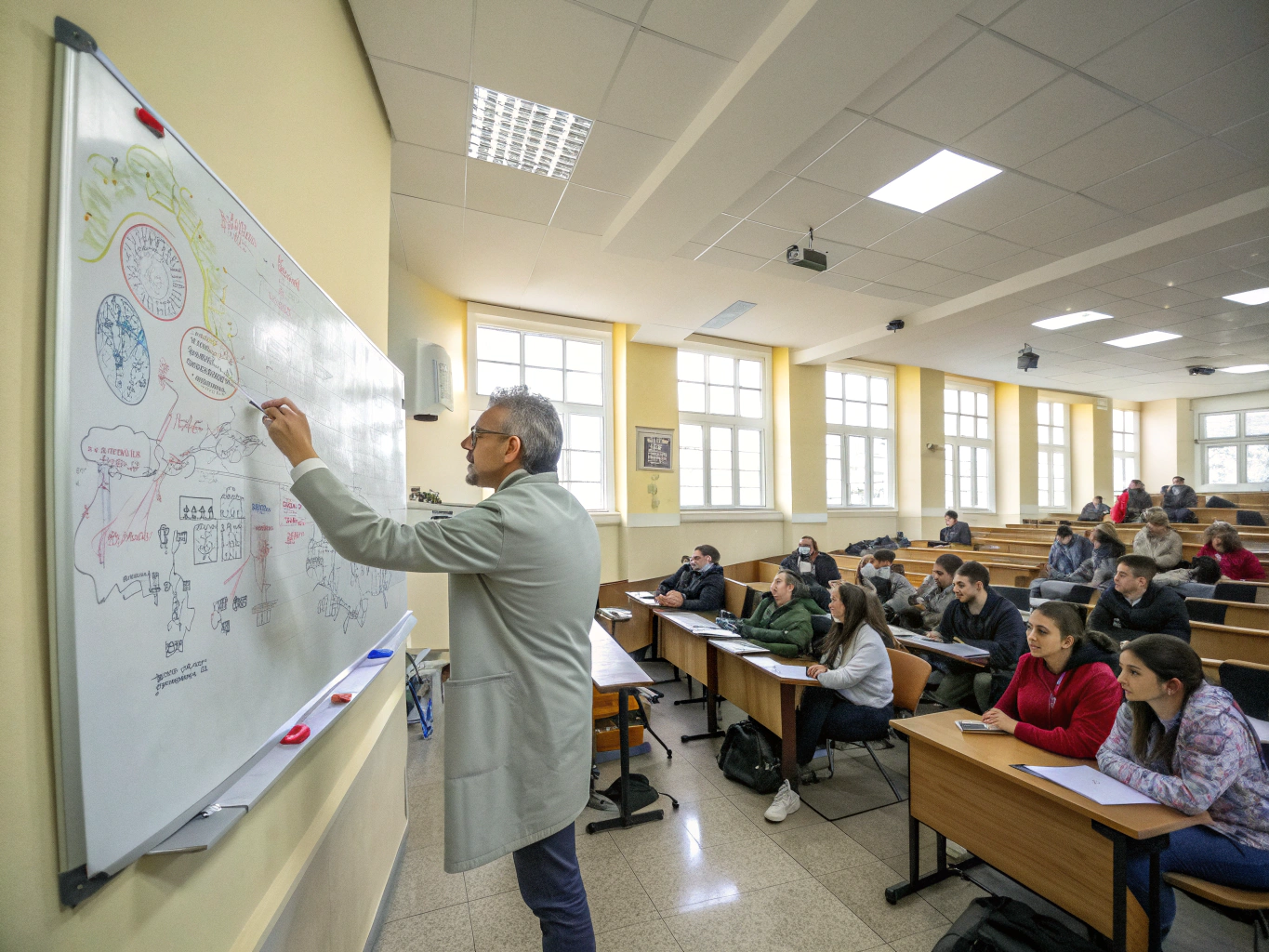 Professor mentoring a medical student