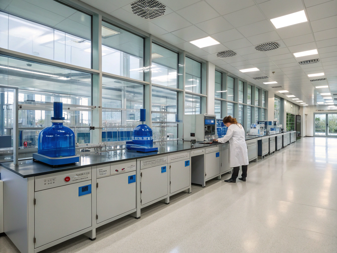 Student in a modern clinical lab