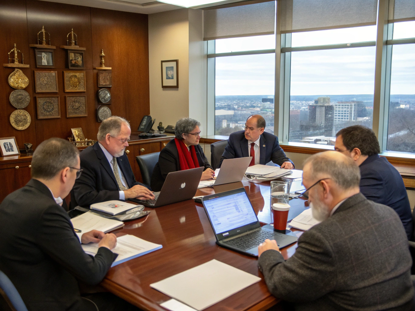Academic leadership discussing institutional responsibility