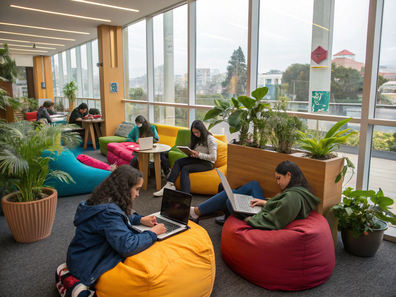 Modern medical college learning lounge