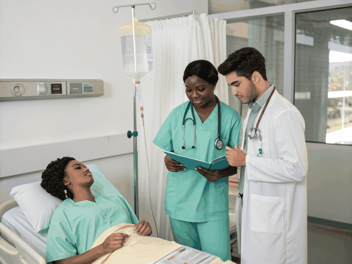 Medical students in a modern clinical learning environment