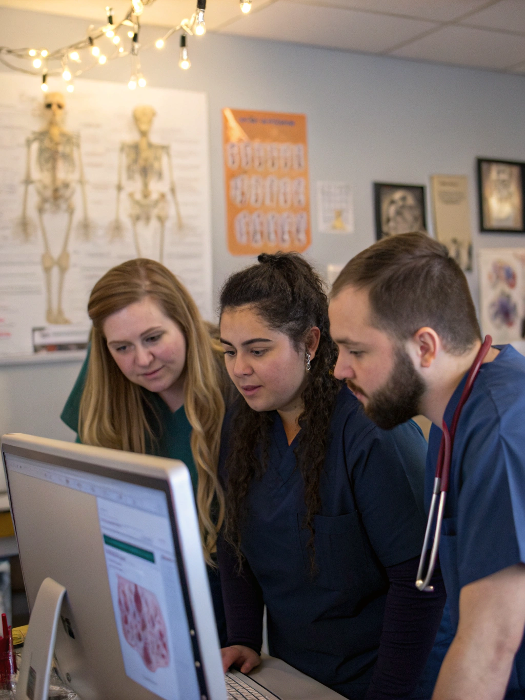 Medical students studying in English
